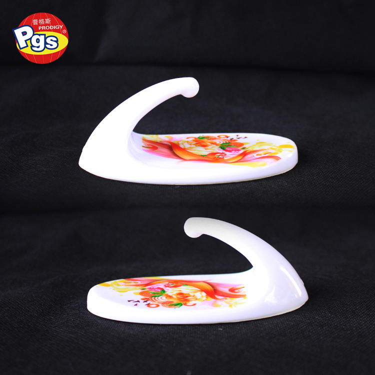 Prodigy Factory Outlet Customized Plastic Removable Hook Plastic Sticker Hanger Adhesive Wall Removable Hooks