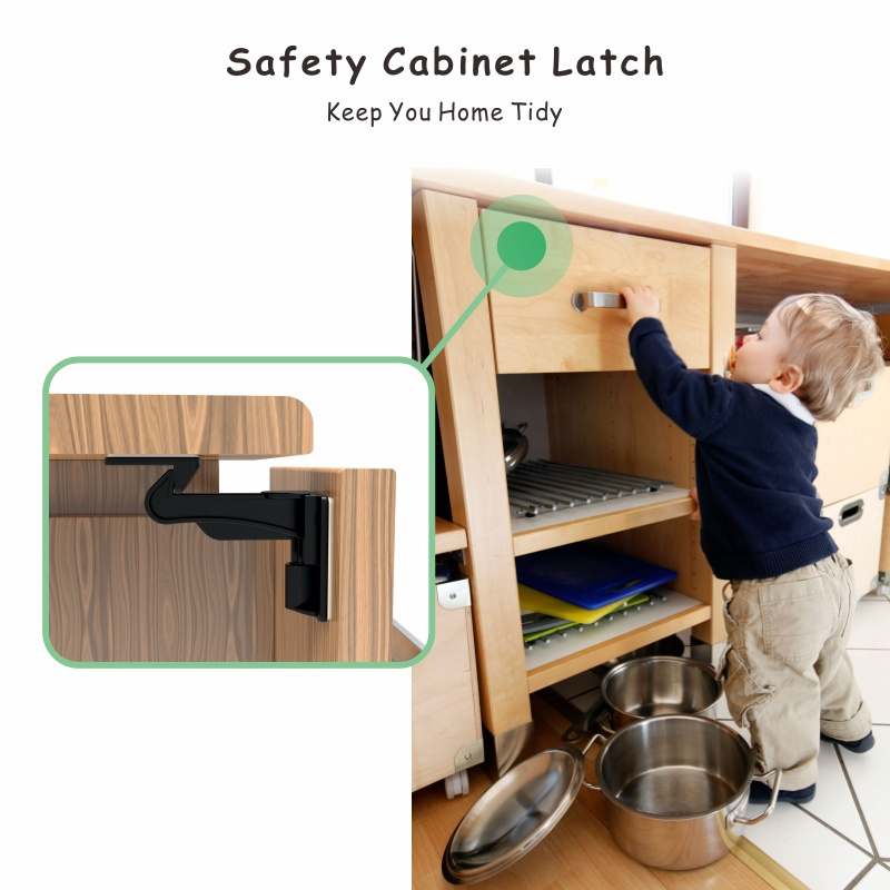 No Drilling or Tools Required for Installation Invisible Baby Proofing Cabinet Latch Locks