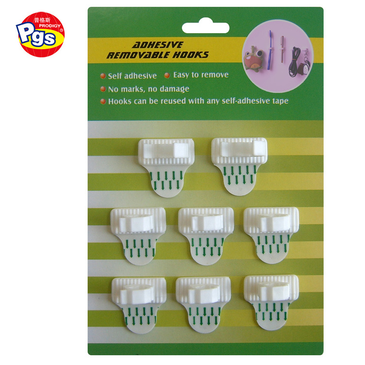 Prodigy 8Pcs Pack Customizable Removable Ceiling Hook Adhesive Plastic Cord Clips