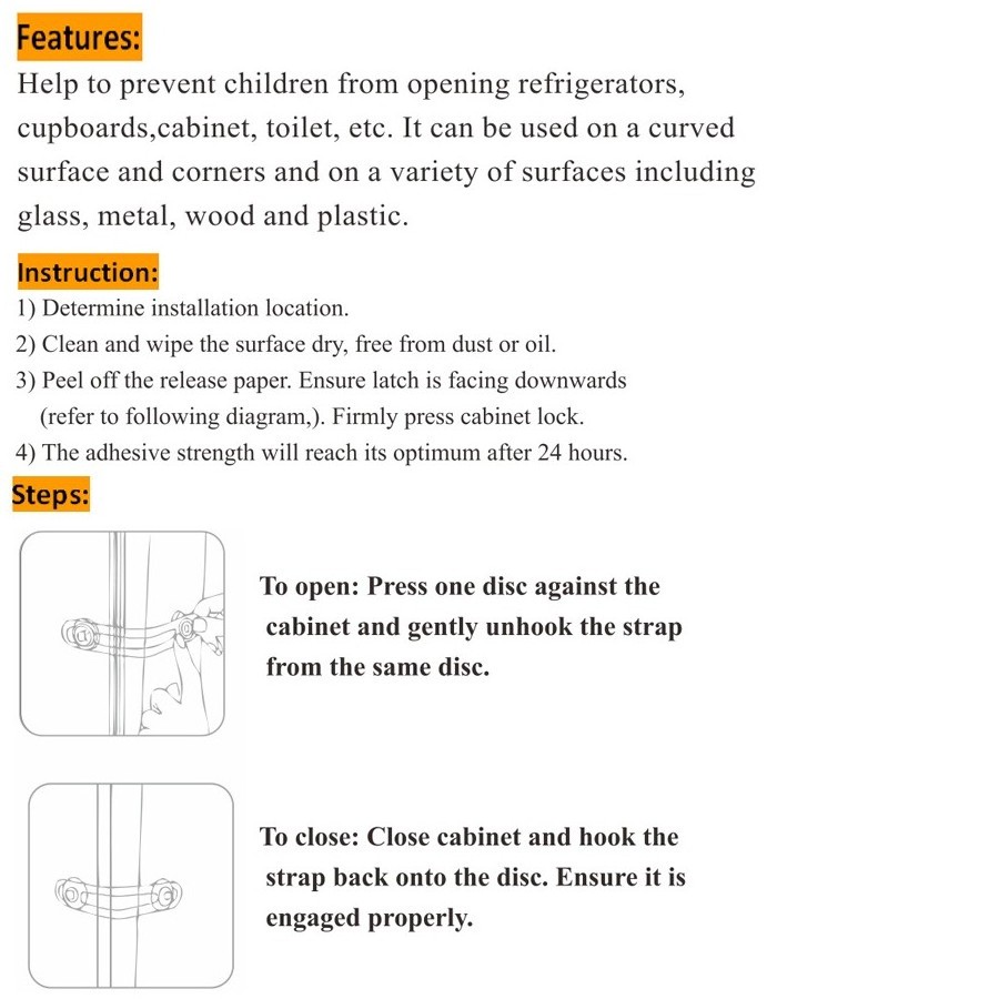 baby safety lock Child Proof Cabinets Drawers lock