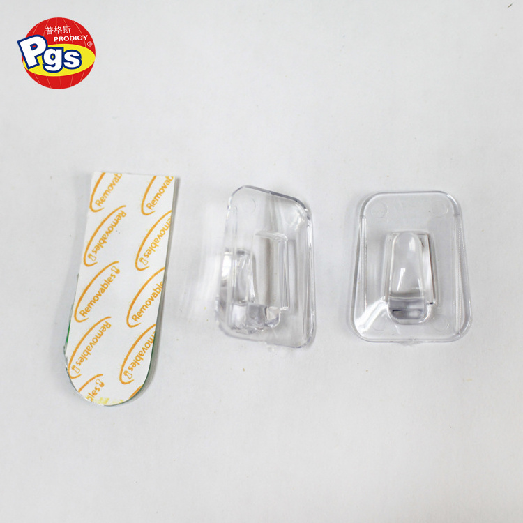 self adhesive transparent wall hook plastic removable hook