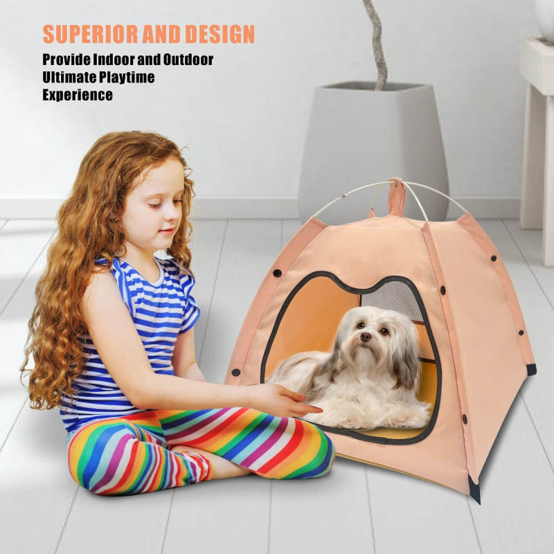 Small Medium Folding Pet Teepee Tent Outdoor Travel Tent Pet Fence Portable Pop Up Pet Crate Dog Or Cat Show Tent