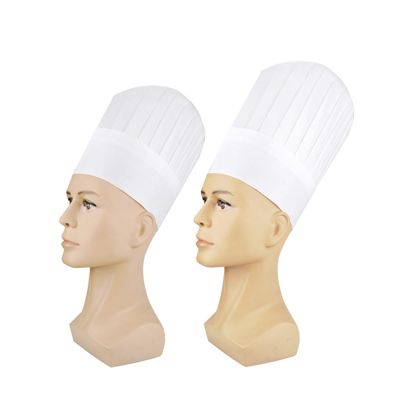 Disposable professional tiny mini non woven waterproof cooking  round top white chef cap kitchen hat all adult for chef hat 2021