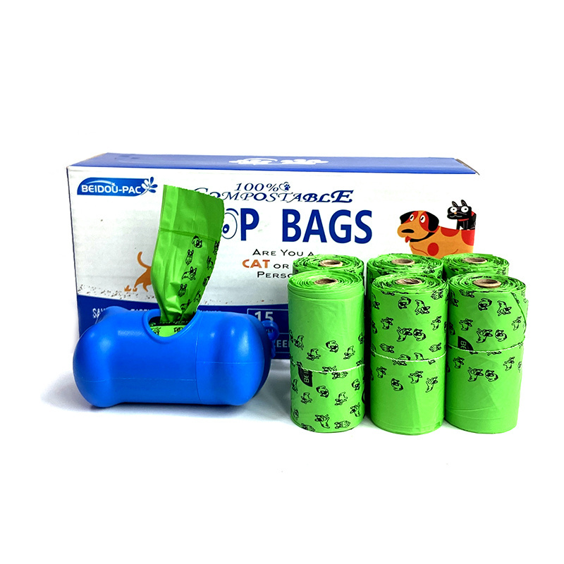 Manufacture eco friendly corn starch biodegradable dog excrement waste bag compostable doggie pet dog poo poop bags