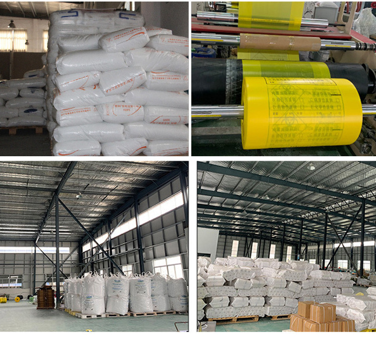 Environmental protection heat seal distributor ldpe flat biomedical garbage autoclave bag  yellow 240l manufacturing plant