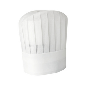 Disposable professional tiny mini non woven waterproof cooking  round top white chef cap kitchen hat all adult for chef hat 2021