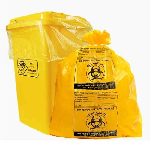 Environmental protection heat seal distributor ldpe flat biomedical garbage autoclave bag  yellow 240l manufacturing plant