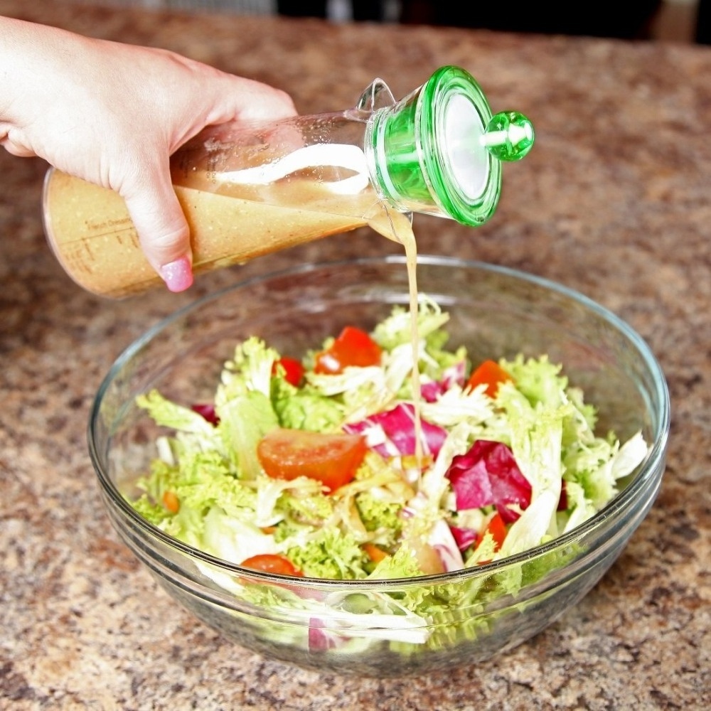 Personalized Plastic Salad Dressing Maker and Mixer Bottle