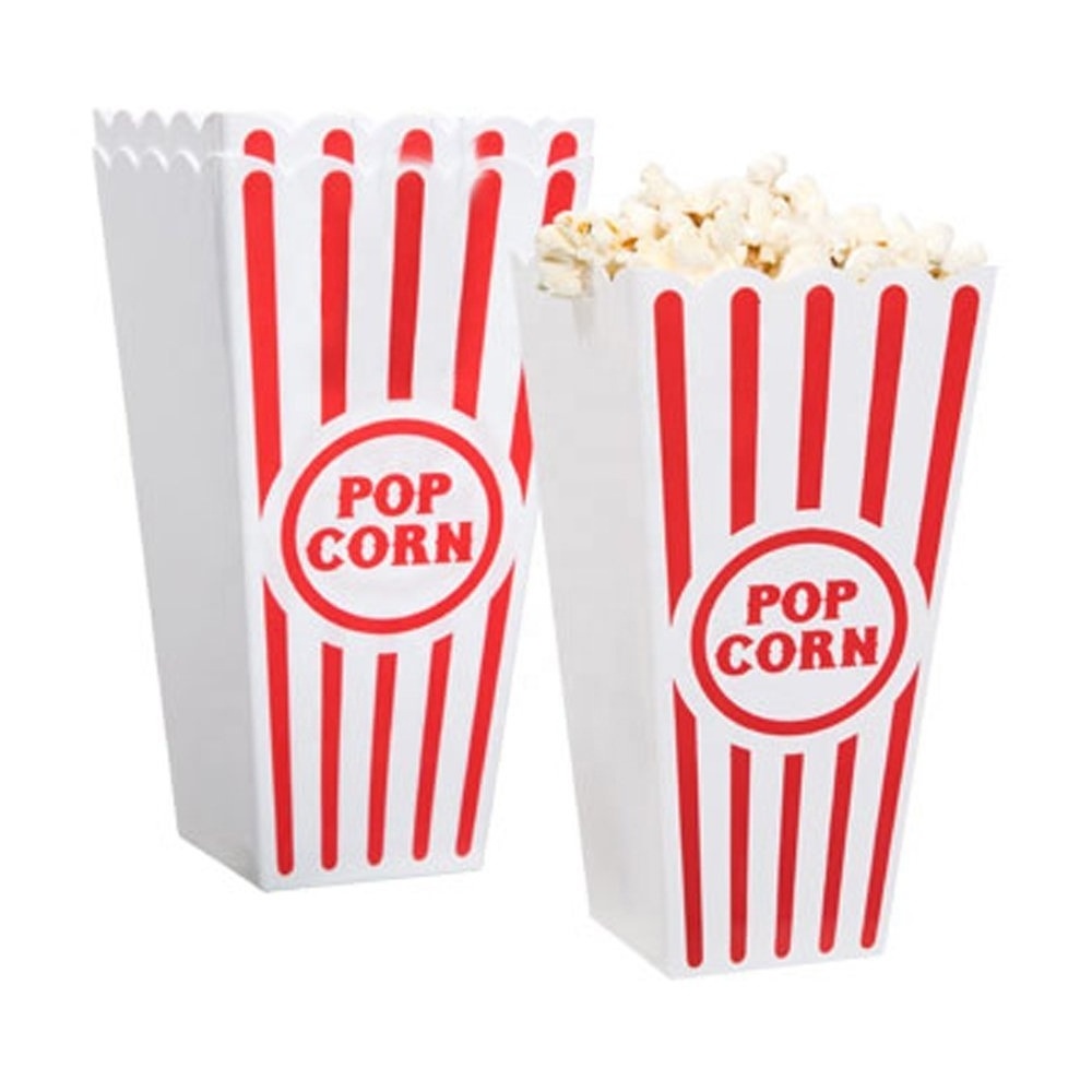 Square plastic popcorn tub High quality plastic popcorn serving bowl