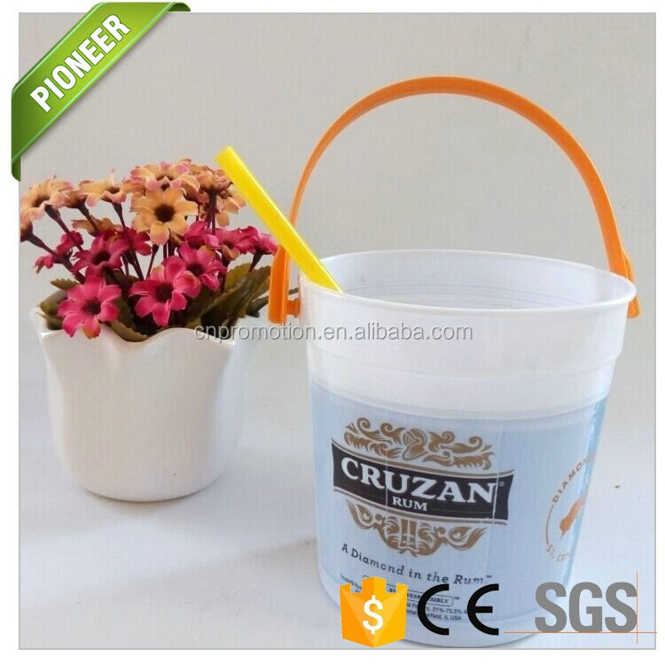 Plastic 32oz buckets Cruzan. Rum Plastic Beach Bucket drinking cup