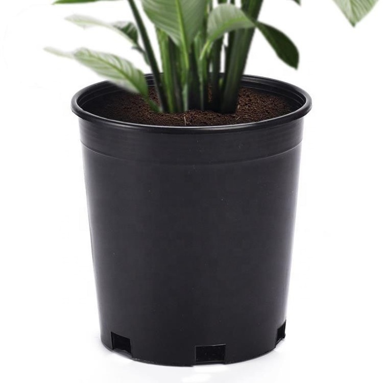 1 Gallon Premium Black Hard Plastic Nursery Plant Container Garden Planter Pots