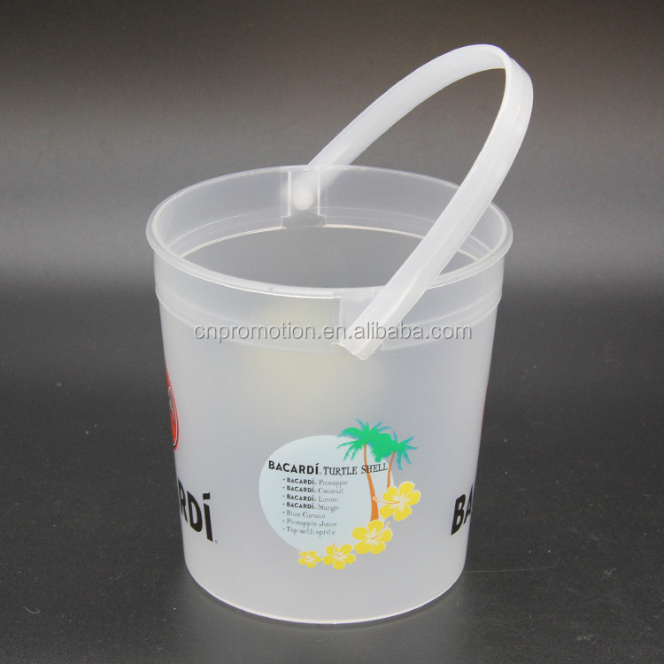 Custom Printing Design 32oz drinking Plastic punch Rum Bucket For Drinking