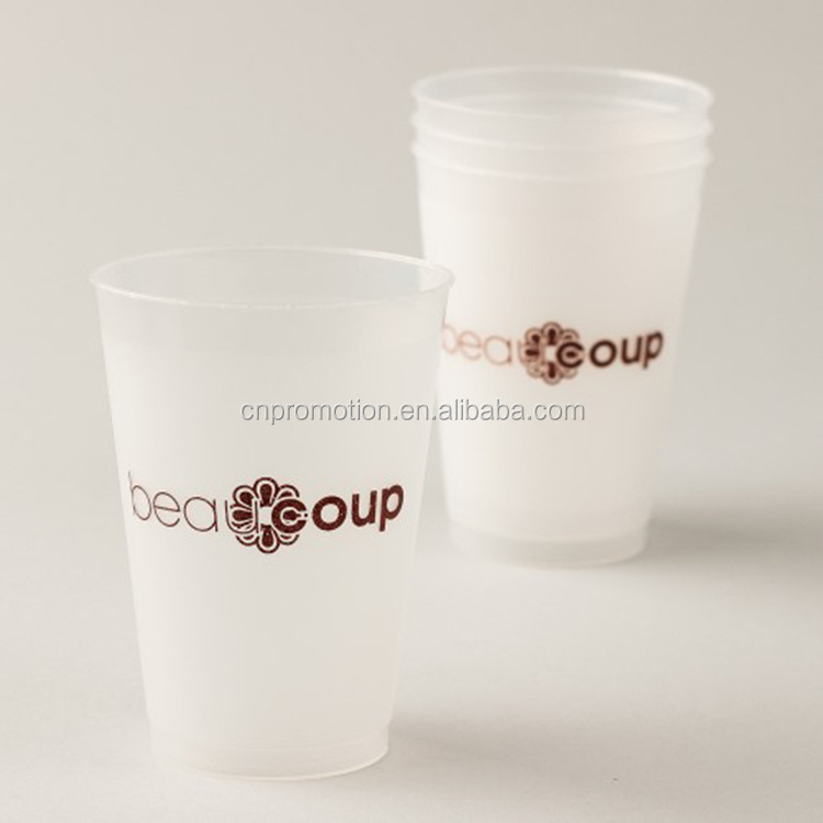 16Oz Custom Logo Plastic Punch Stadium Tumbler Reusable Wine Mug Beverage Frosted Flex Cup For Party Event Wedding