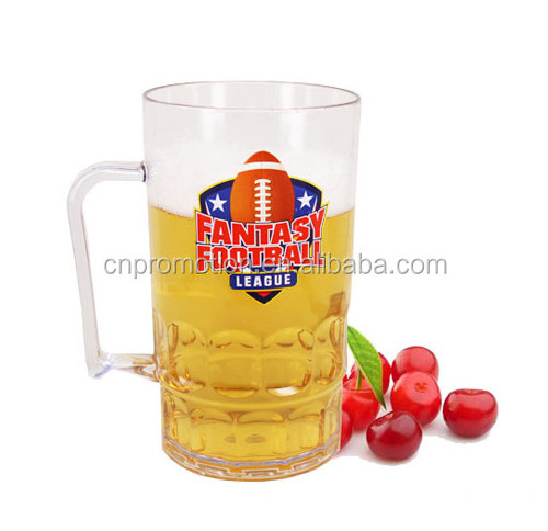 800 ML/27 OZ big size clear AS plastic beer glass cup tea cup coffee cup with handle