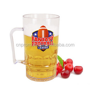 800 ML/27 OZ big size clear AS plastic beer glass cup tea cup coffee cup with handle