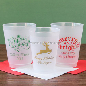 16Oz Custom Logo Plastic Punch Stadium Tumbler Reusable Wine Mug Beverage Frosted Flex Cup For Party Event Wedding