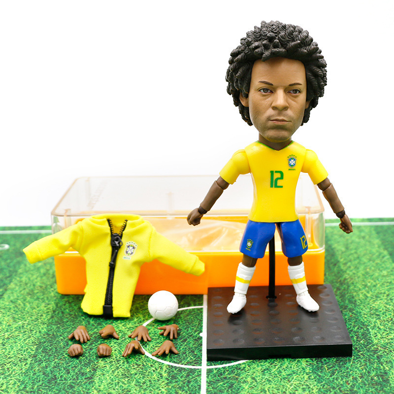 13cm Messi Mbappe CR Figure Statues Toys world football cup stars Kid Action Figures collectable