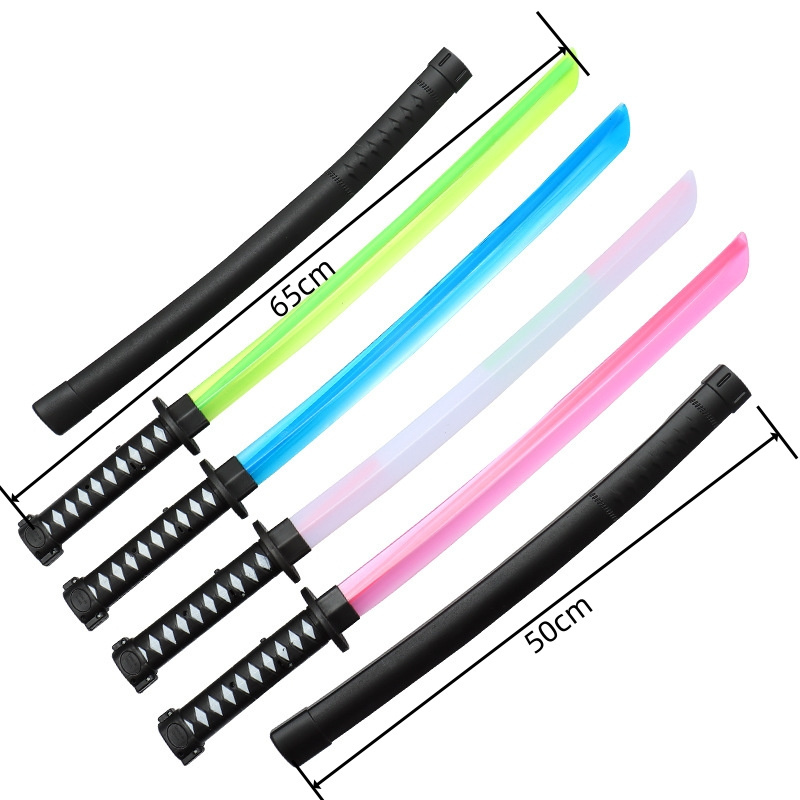 65cm Plastic Katana Sword with Sheath, Light, Sound effect  For Gift Cosplay Toys