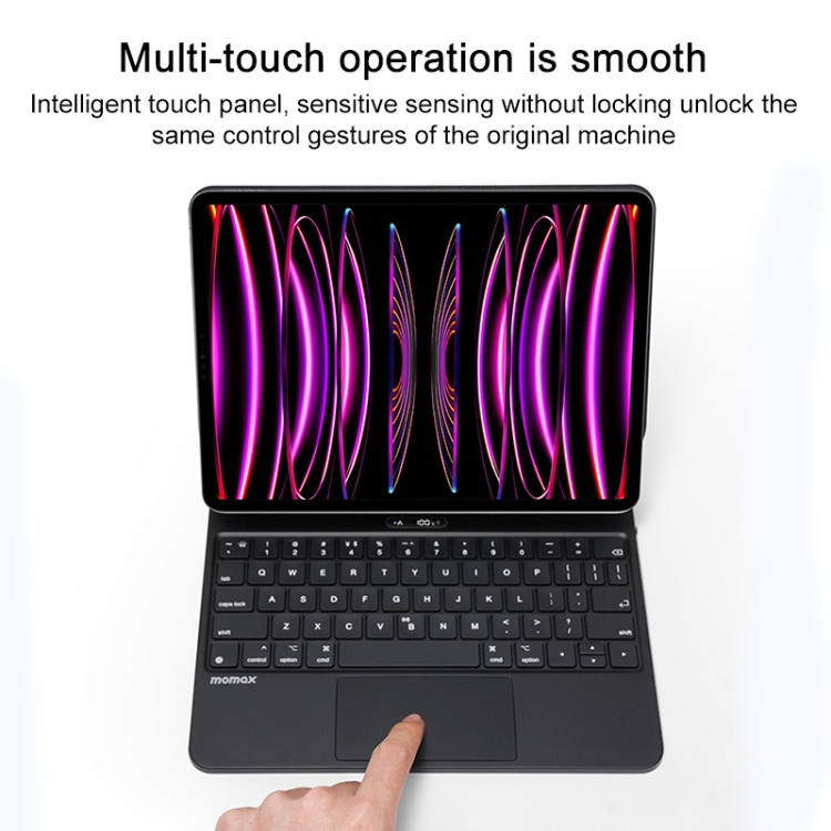 High Quality For iPad Pro 12.9 2018-2022 MOMAX KB6 Mag Link 10M Wireless Floating Waterproof Magnetic Keyboard Protective Case