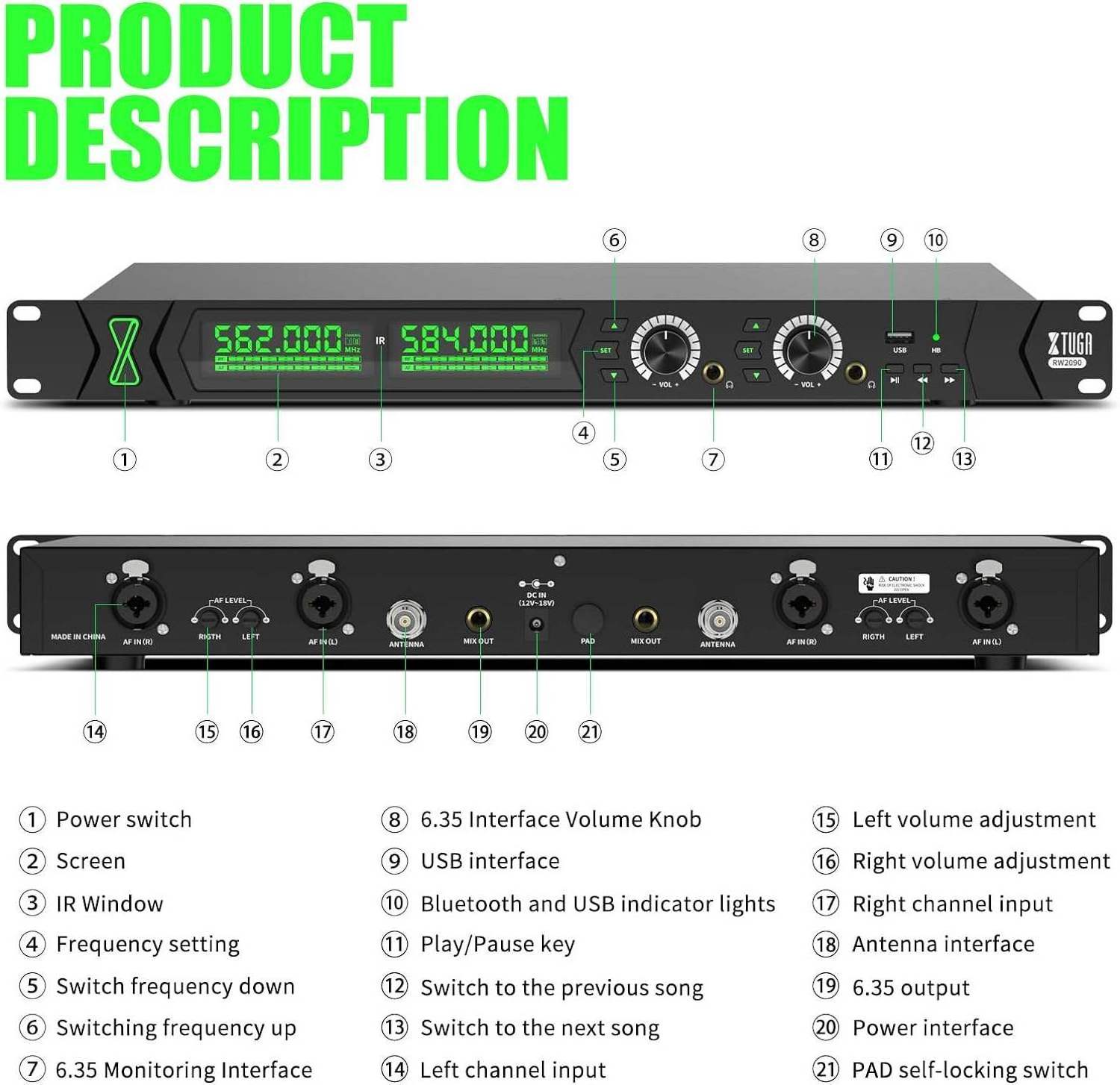 Factory Price XTUGA RW2090 China Wholesale Headset Microphone Cheap In Ear Monitor System