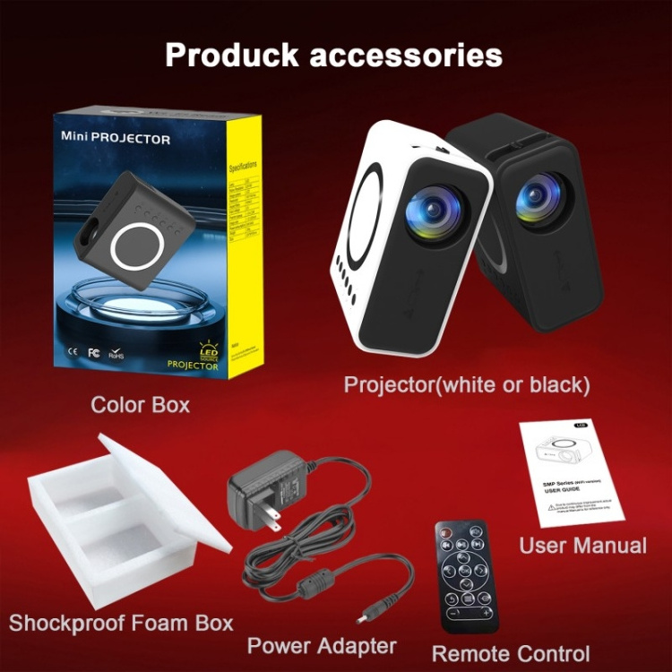 For Mobile Phone YT300 Home Multimedia Mini Remote Projector