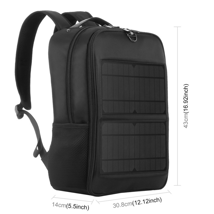 Cheap Wholesale HAWEEL 14W Solar Panel Power Backpack Laptop Bag With Handle And 5V / 2.1A Max USB Charging Port