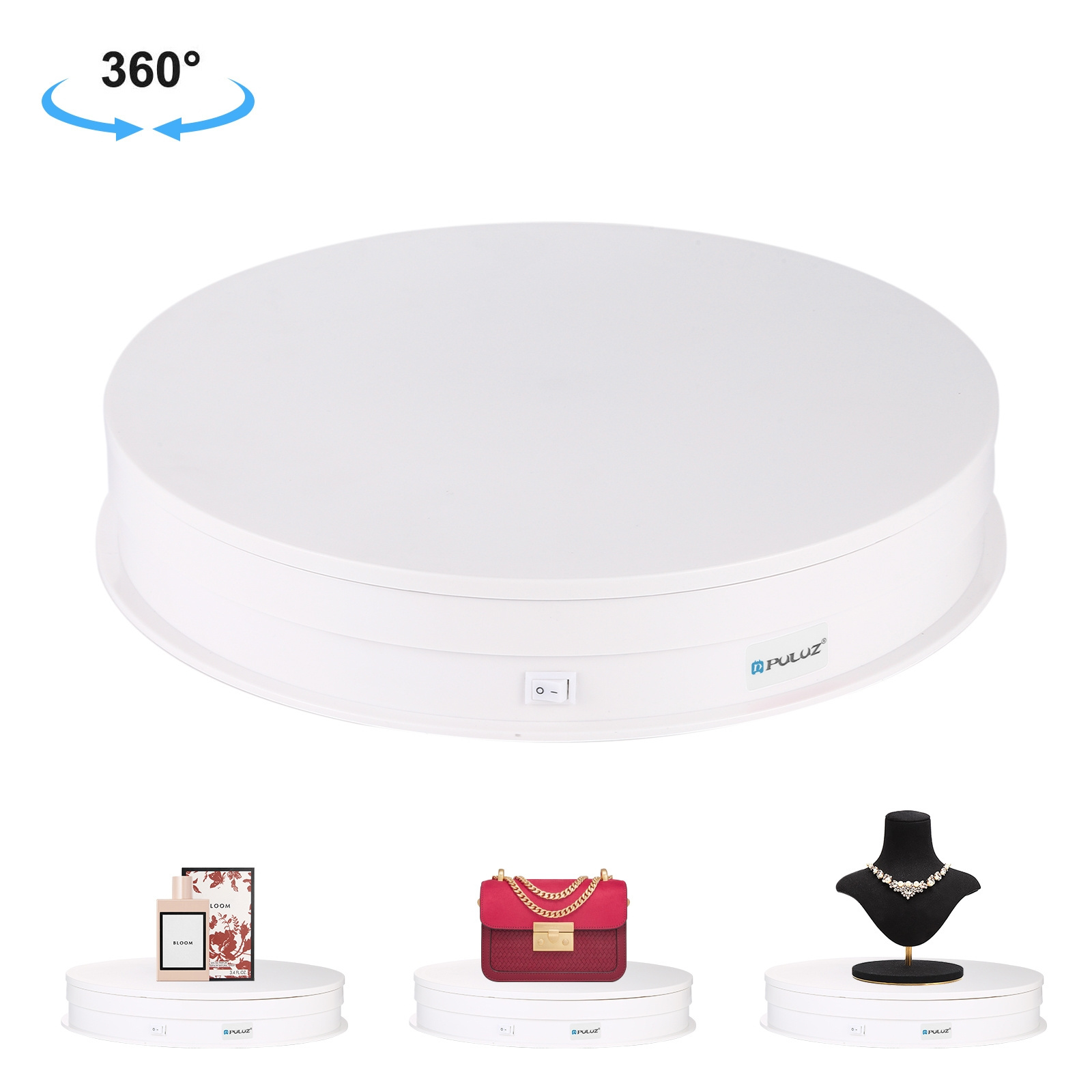 China Goods Wholesale PULUZ 30cm 360 Degree Electric Rotating Cake Turntable Display Stand Round Photography Turntable