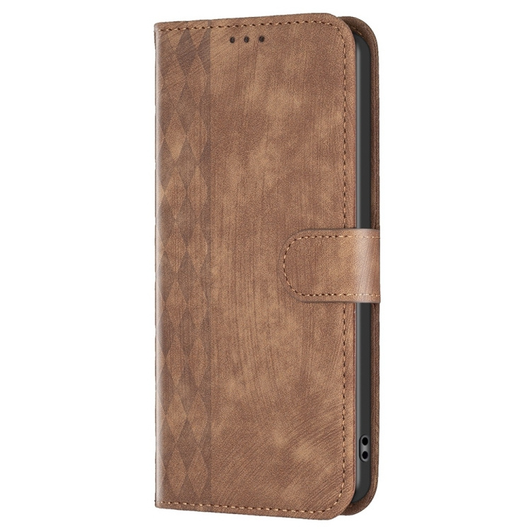 2024 new product hot selling For Xiaomi 13 Pro Plaid Embossed Leather Phone Case(Brown)