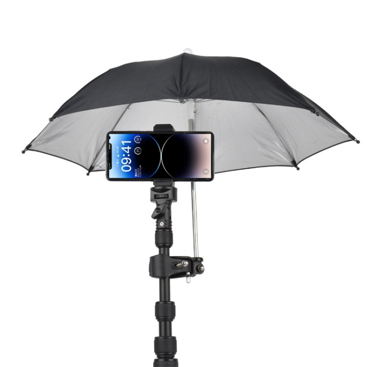 2023 Outdoor Photographic Equipment 50cm Camera Umbrella Sunshade Adjustable Mobile Phone Parasol Umbrellas With Clip