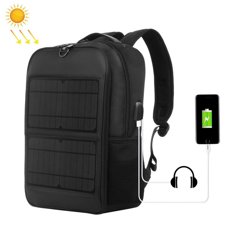 Cheap Wholesale HAWEEL 14W Solar Panel Power Backpack Laptop Bag With Handle And 5V / 2.1A Max USB Charging Port