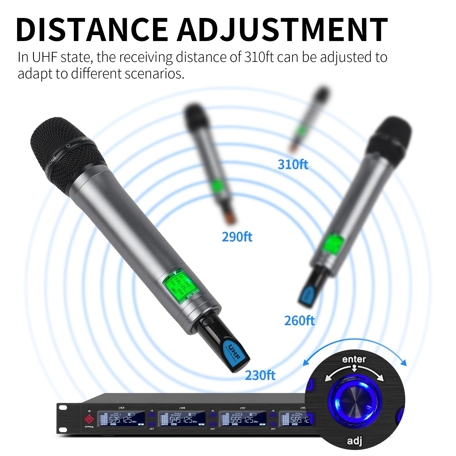 Dropshipping Xtuga Dual Mode UHF Switch True Diversity System 4 Handheld Microphone Wireless Mic