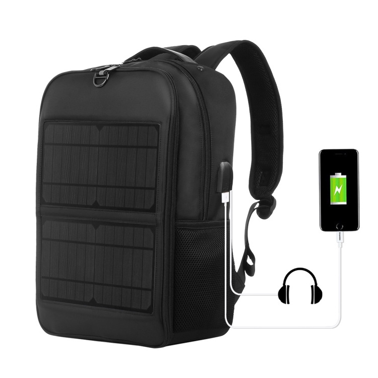 Cheap Wholesale HAWEEL 14W Solar Panel Power Backpack Laptop Bag With Handle And 5V / 2.1A Max USB Charging Port