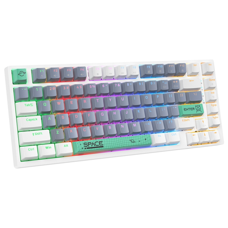 100% Tested OEM G52 82 Keys RGB Lighting Wired Mechanical Keyboard for Gaming Business Computer Type Brown Switch