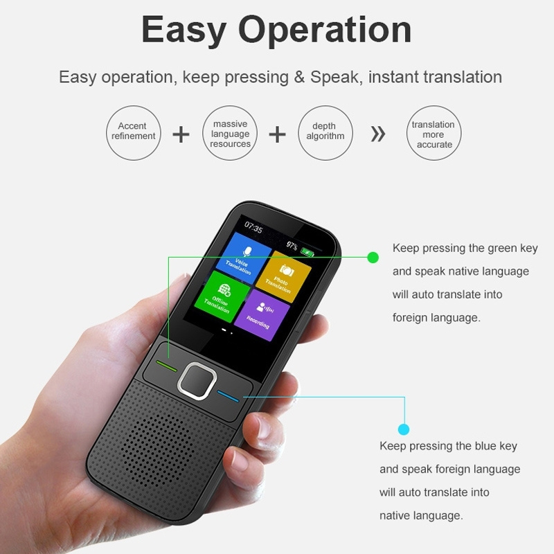 Factory T10 Portable WIFI Smart Voice Translator Real Time AI 137 Languages Translation Machine Translator