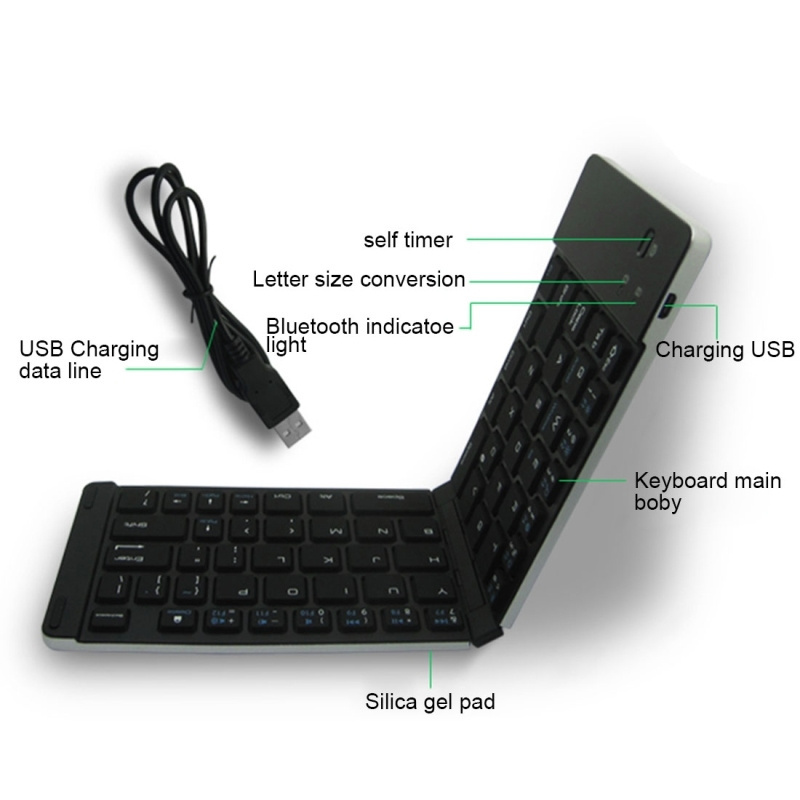 OEM ODM Portable Ultra Thin F66 Foldable Wireless 66 Keys Gaming Keyboard For Smartphone Tablet Wireless Folding Keyboard