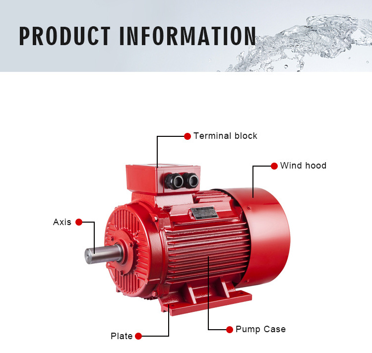 Purity Three phase induction motor for pumps and machines for fire fighting