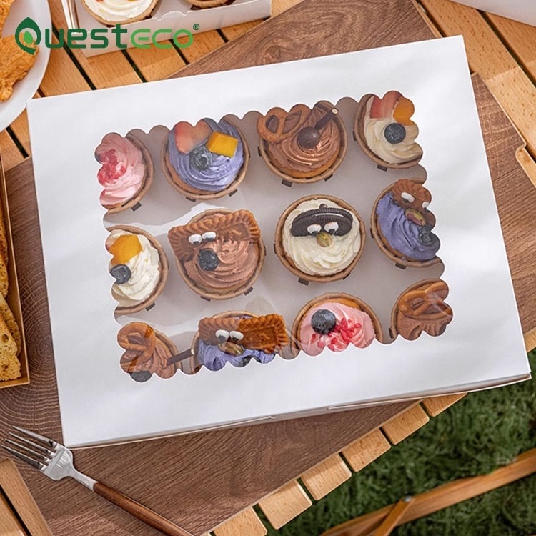 boite a cupcakes et truffles bakery single muffins box  cake kunststoff packaging boxes clear with window