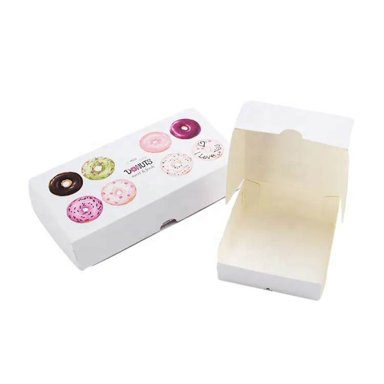 Custom disposable food grade boxes wedding cake box kraft donut paper foldable mochinut packaging box for doughnut donut