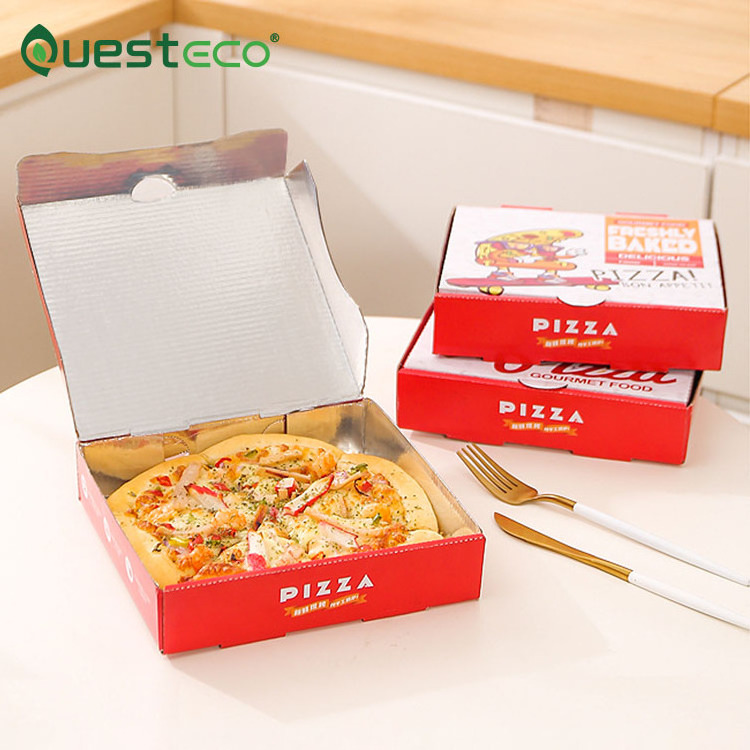 cheap custom printed 12 inch food grade french fries burger pizza boxes design wholesale pizza box with logo