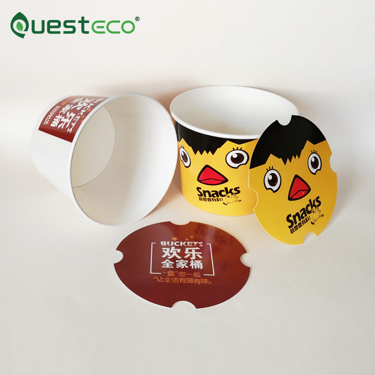 disposable paper cups for popcorn fried chicken paper buckets cup for food packing with lid kfc paper bowl bucket