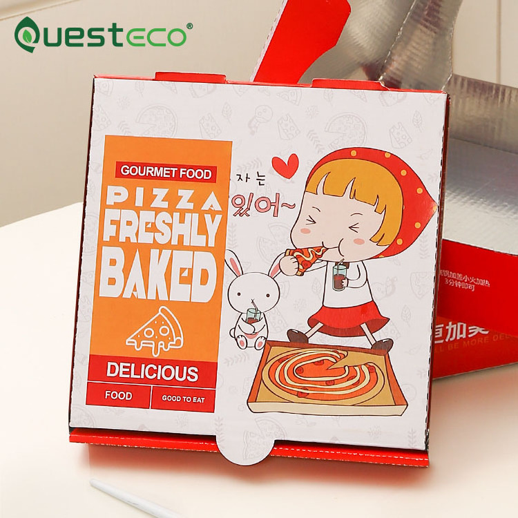 cheap custom printed 12 inch food grade french fries burger pizza boxes design wholesale pizza box with logo