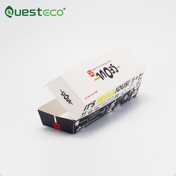 Custom Large 20 cm Black Hot Dog Box Catering Disposal Hot Dog Vending Machine Glossy Lamination Matt Lamination Vanishing