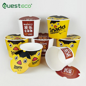 disposable paper cups for popcorn fried chicken paper buckets cup for food packing with lid kfc paper bowl bucket