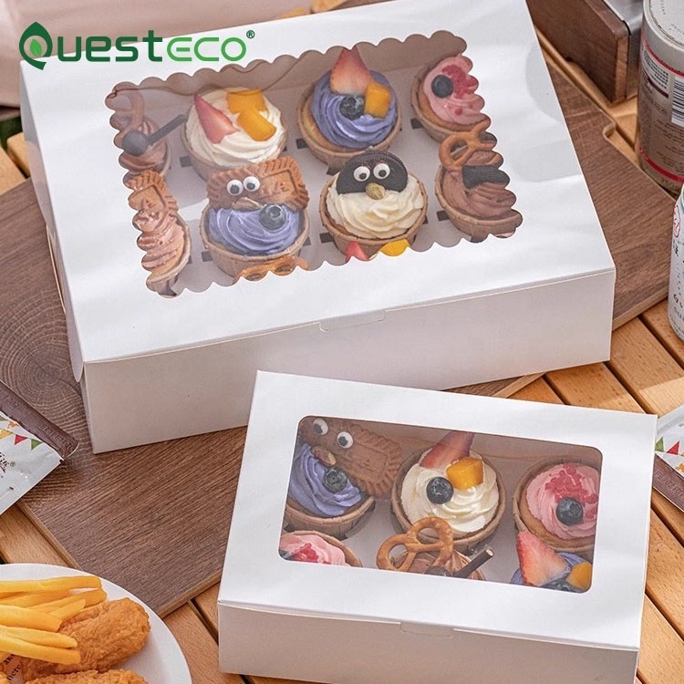 boite a cupcakes et truffles bakery single muffins box  cake kunststoff packaging boxes clear with window