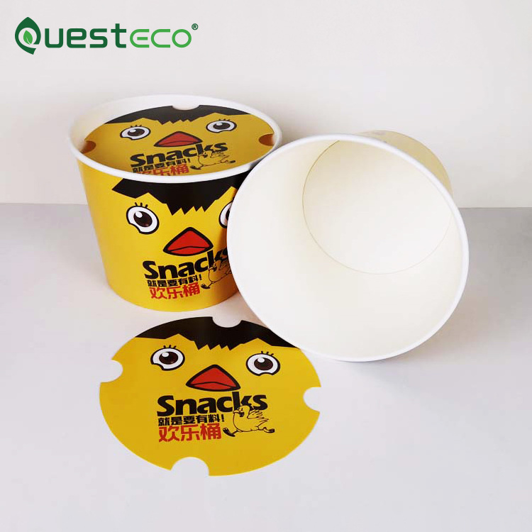 disposable paper cups for popcorn fried chicken paper buckets cup for food packing with lid kfc paper bowl bucket