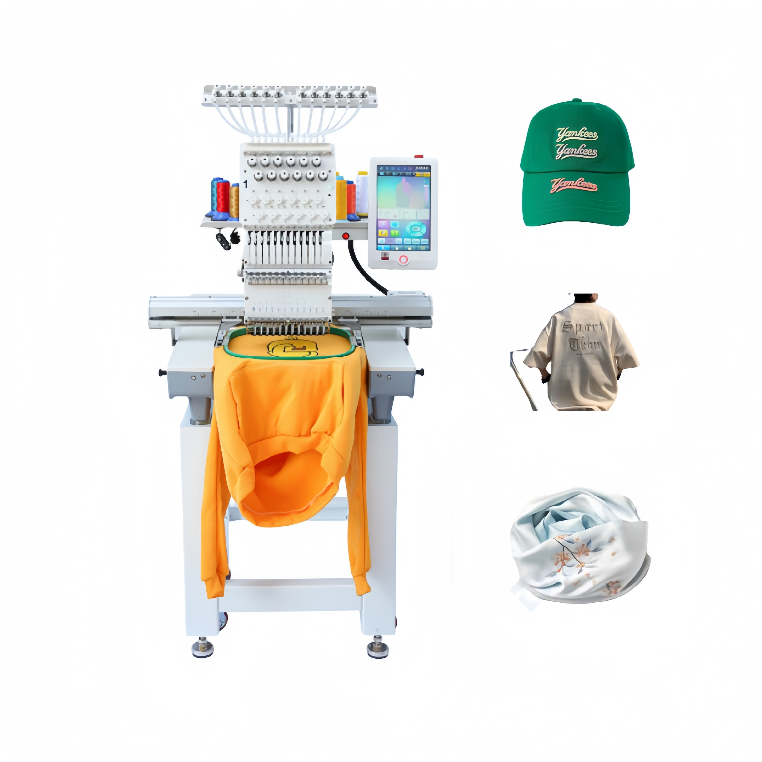 12 /15 Color Single Head Embroidery Machine Flat Hat T-shirt Apparel Embroidery Machine embroidery machine computerized