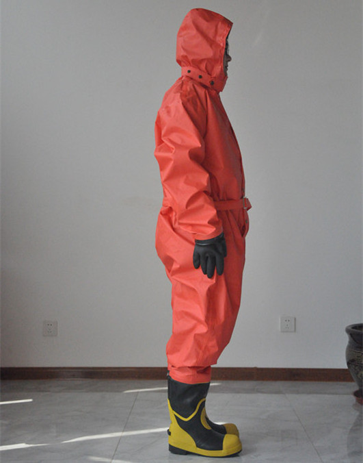 PVC supported gas tight chemical protective suit for fireman firefighter