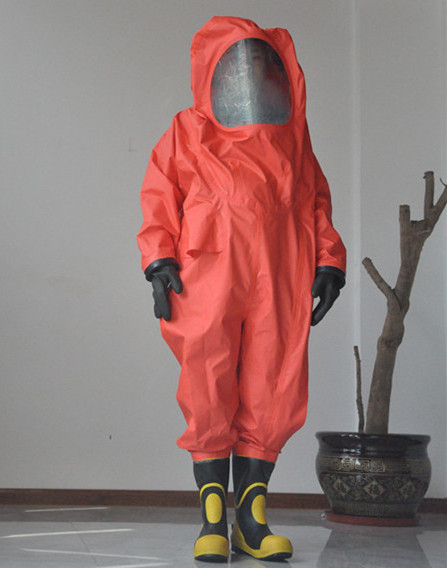 PVC supported gas tight chemical protective suit for fireman firefighter