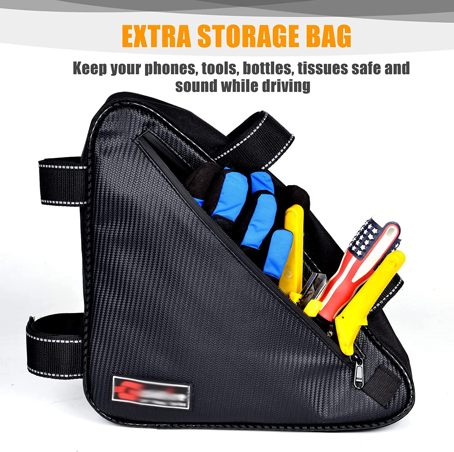 UTV Triangle Corner Storage Bag 1680D Waterproof Resistant Fabric Rear Tool Storage Bag For Talon 1000R 1000X 1000X4 2019-2023