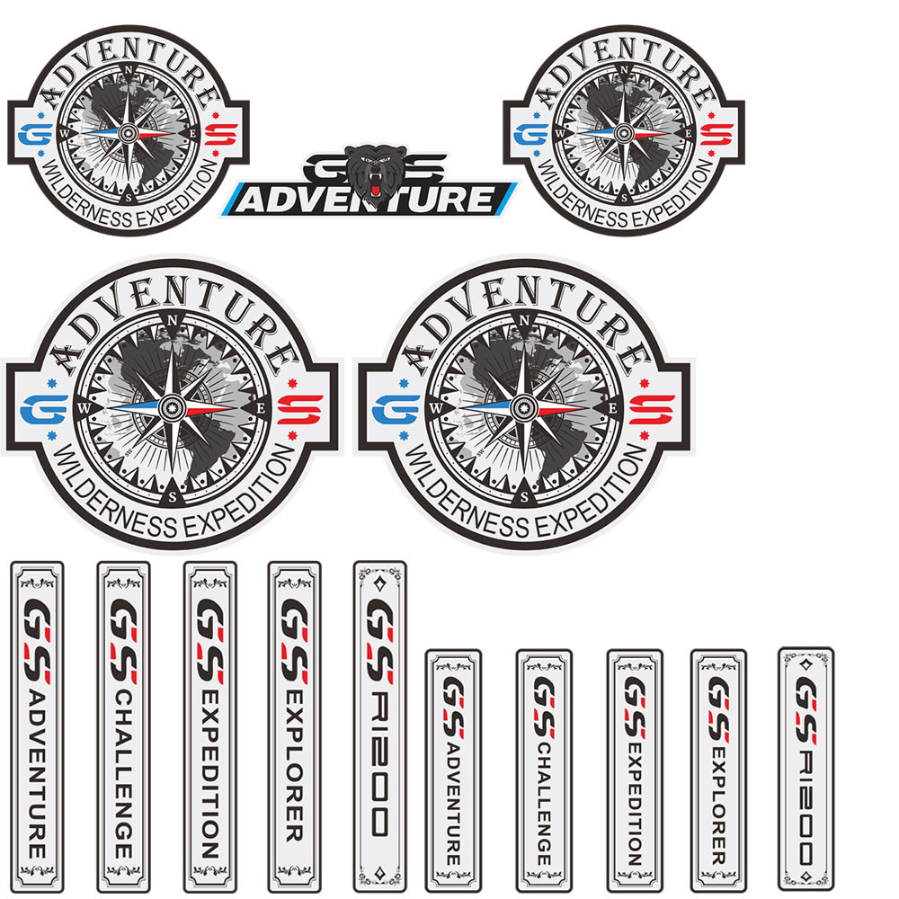 1 Set of adventure racing motorcycle tail box stickers are global R1200GS F800GS F700GS for the aluminum alloy frame use